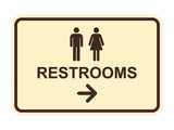 Signs ByLITA Classic Framed Restrooms Right Arrow Sign