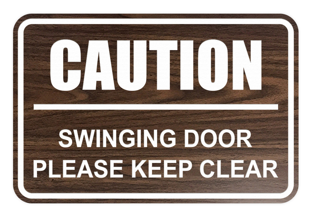 Signs ByLITA Classic Framed Caution Swinging Door Please Keep Clear Sign