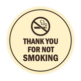Signs ByLITA Circle Thank you for not smoking Sign with Adhesive Tape, Mounts On Any Surface, Weather Resistant, Indoor/Outdoor Use