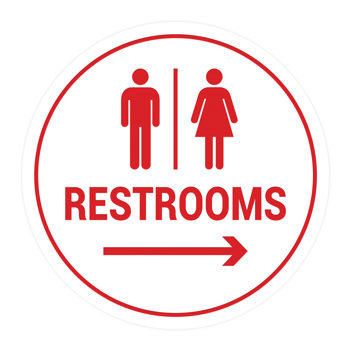Signs ByLITA Circle Restrooms Right Arrow Sign