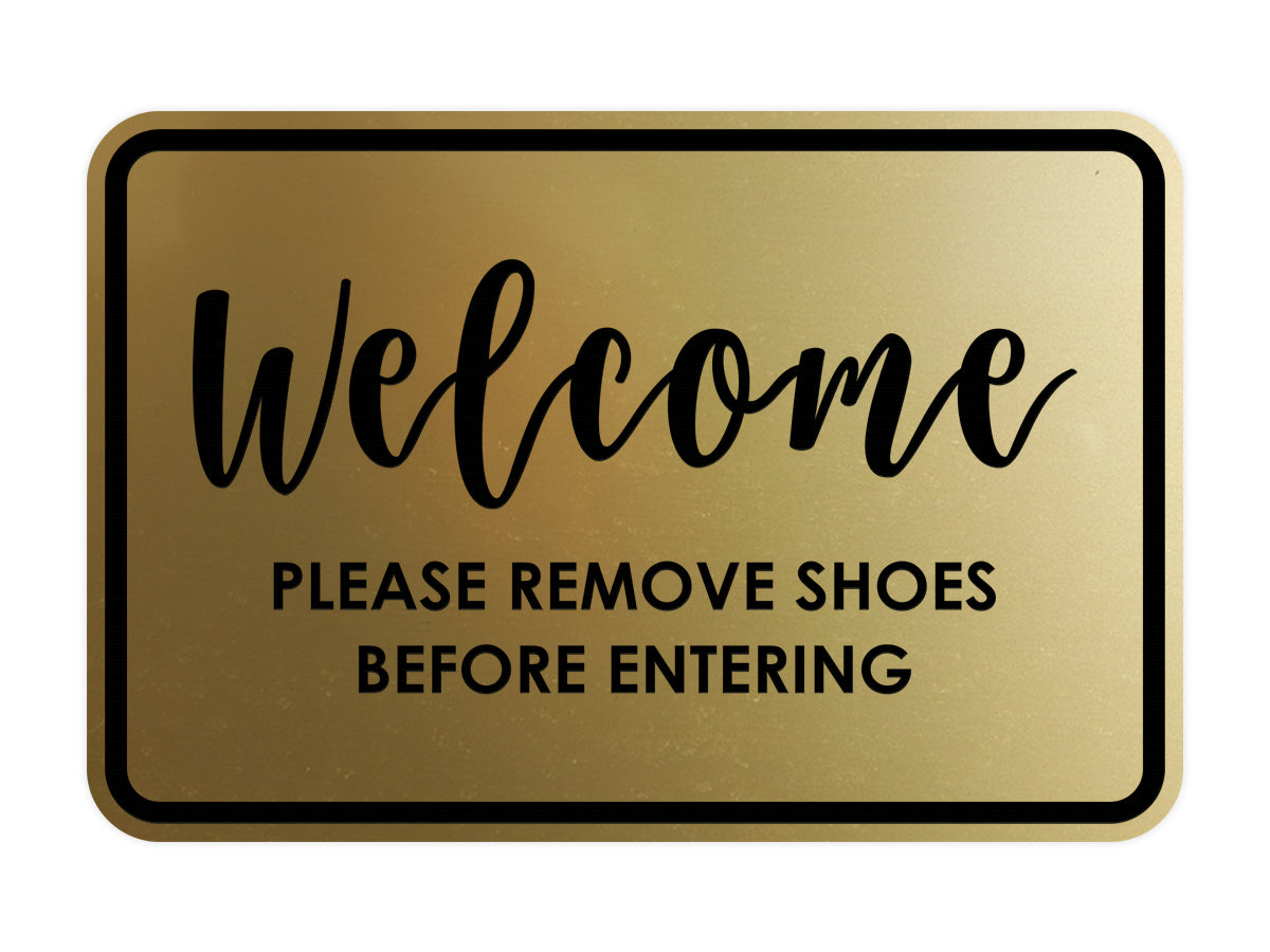 Signs ByLITA Classic Framed Welcome please remove shoes before entering