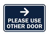 Signs ByLITA Classic Framed Please Use Other Door Right Arrow Sign
