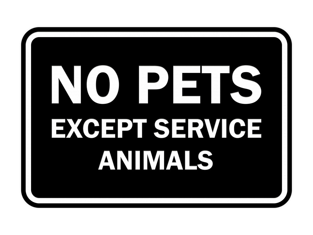 Signs ByLITA Classic Framed No Pets Except Service Animals Sign