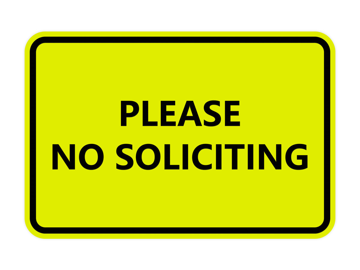 Signs ByLITA Classic Framed Please No Soliciting Sign