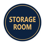 Navy Blue / Gold Signs ByLITA Circle Storage Room Sign