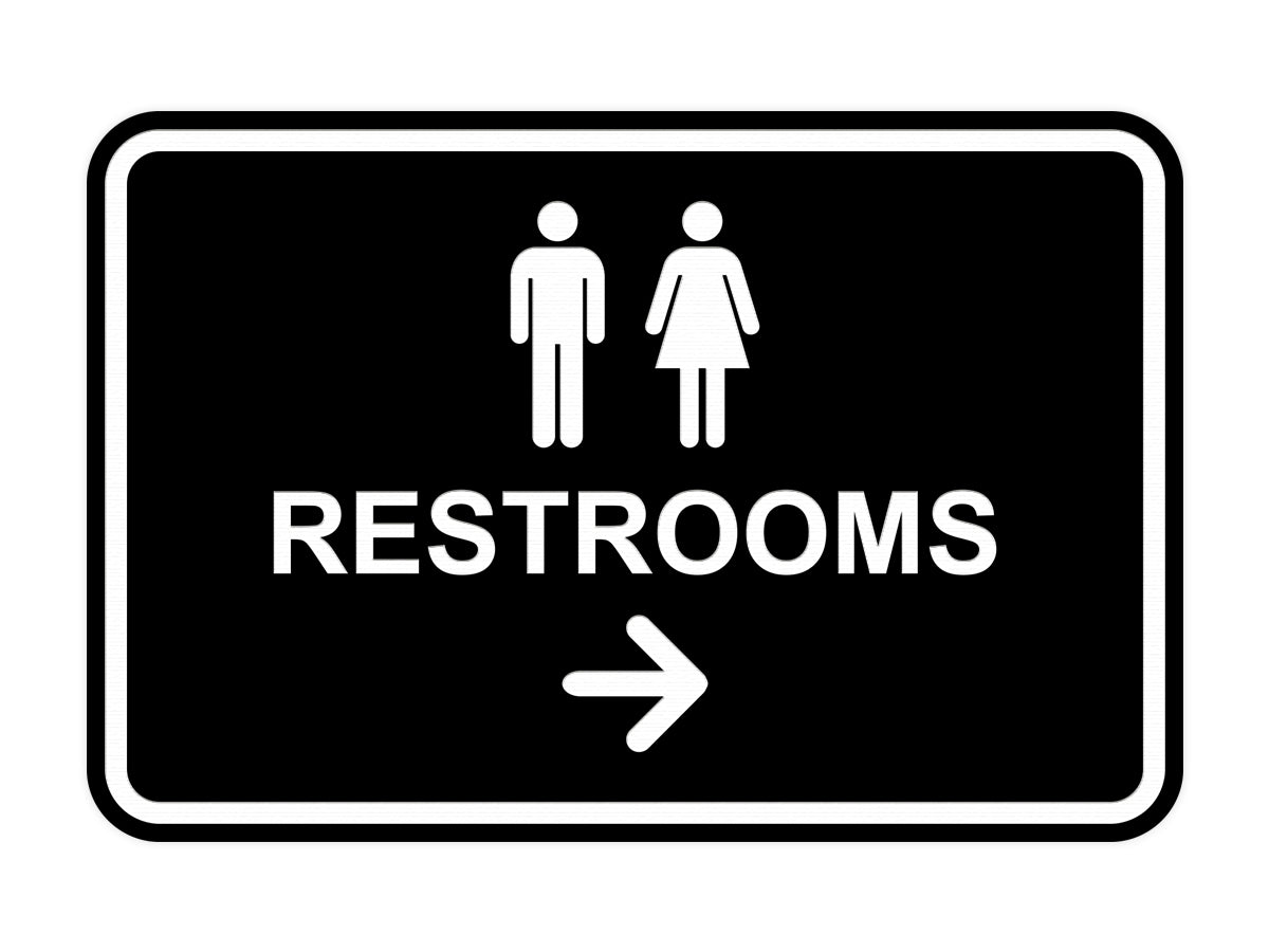 Signs ByLITA Classic Framed Restrooms Right Arrow Sign