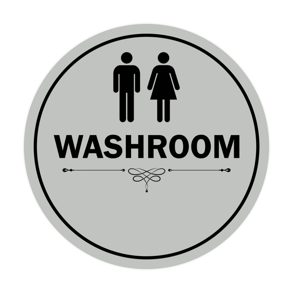Signs ByLITA Circle Washroom Sign