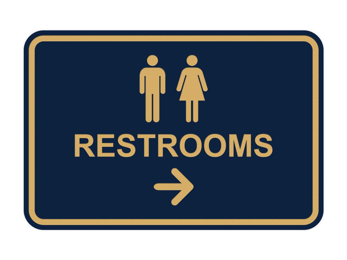 Signs ByLITA Classic Framed Restrooms Right Arrow Sign