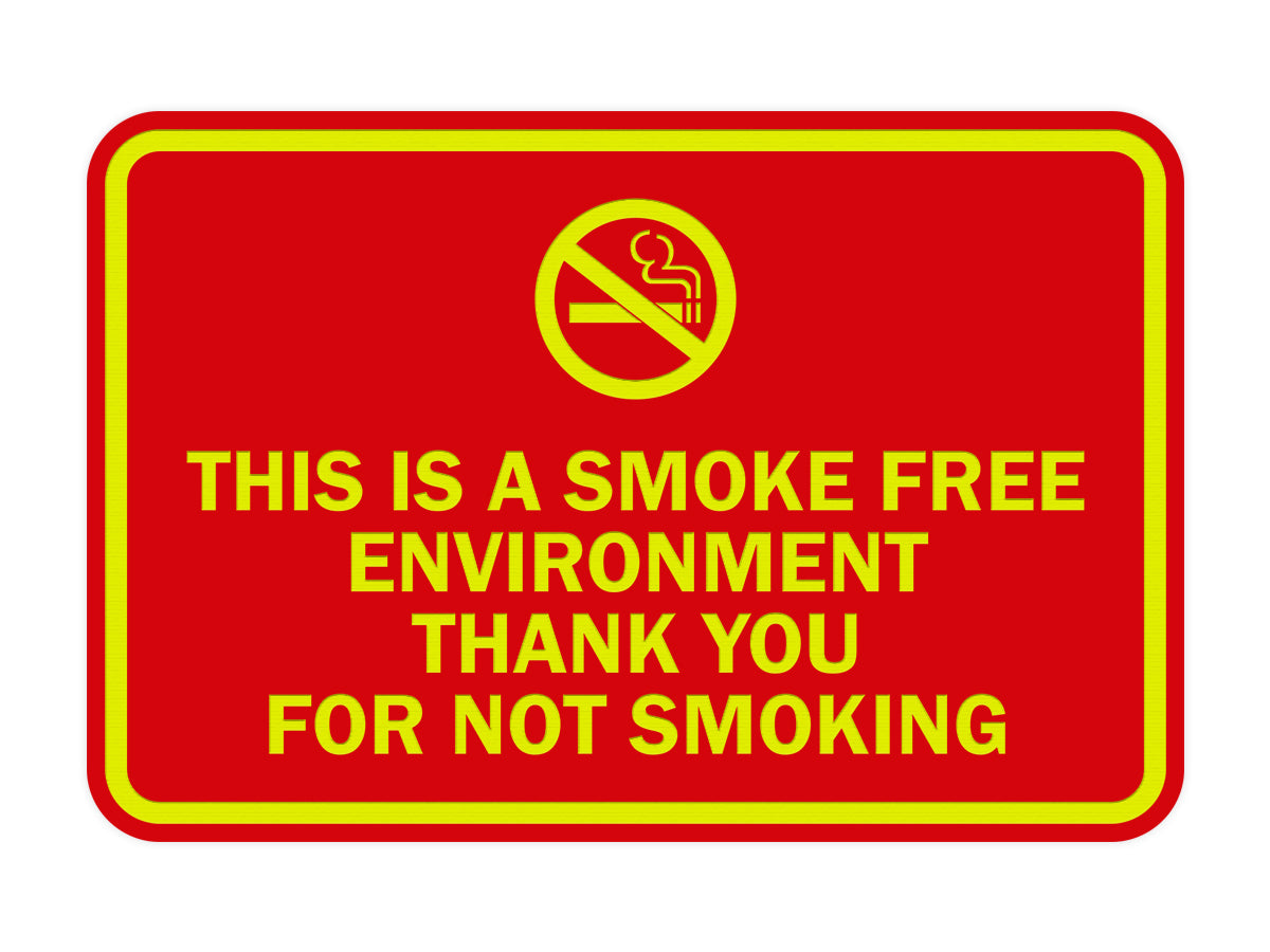 Signs ByLITA Classic Framed This is a Smoke Free Env Thank you for not smoking Sign