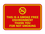 Signs ByLITA Classic Framed This is a Smoke Free Env Thank you for not smoking Sign