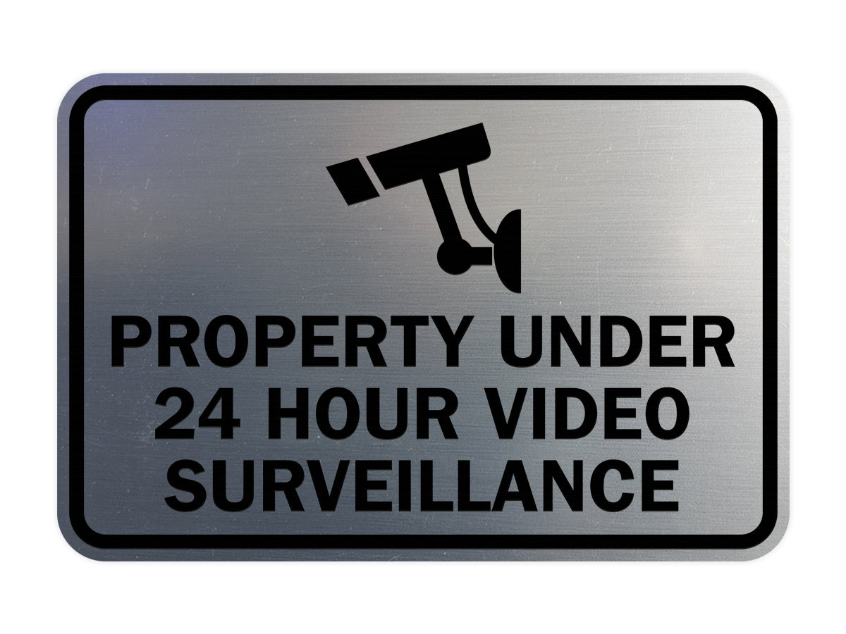 Signs ByLITA Classic Framed Property Under 24 hour video surveillance Sign
