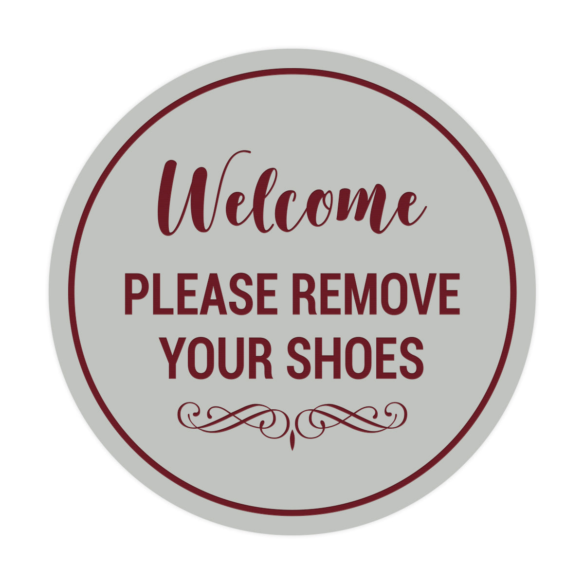 Signs ByLITA Circle Welcome Please Remove Your Shoes Sign