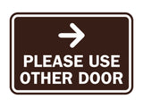 Signs ByLITA Classic Framed Please Use Other Door Right Arrow Sign