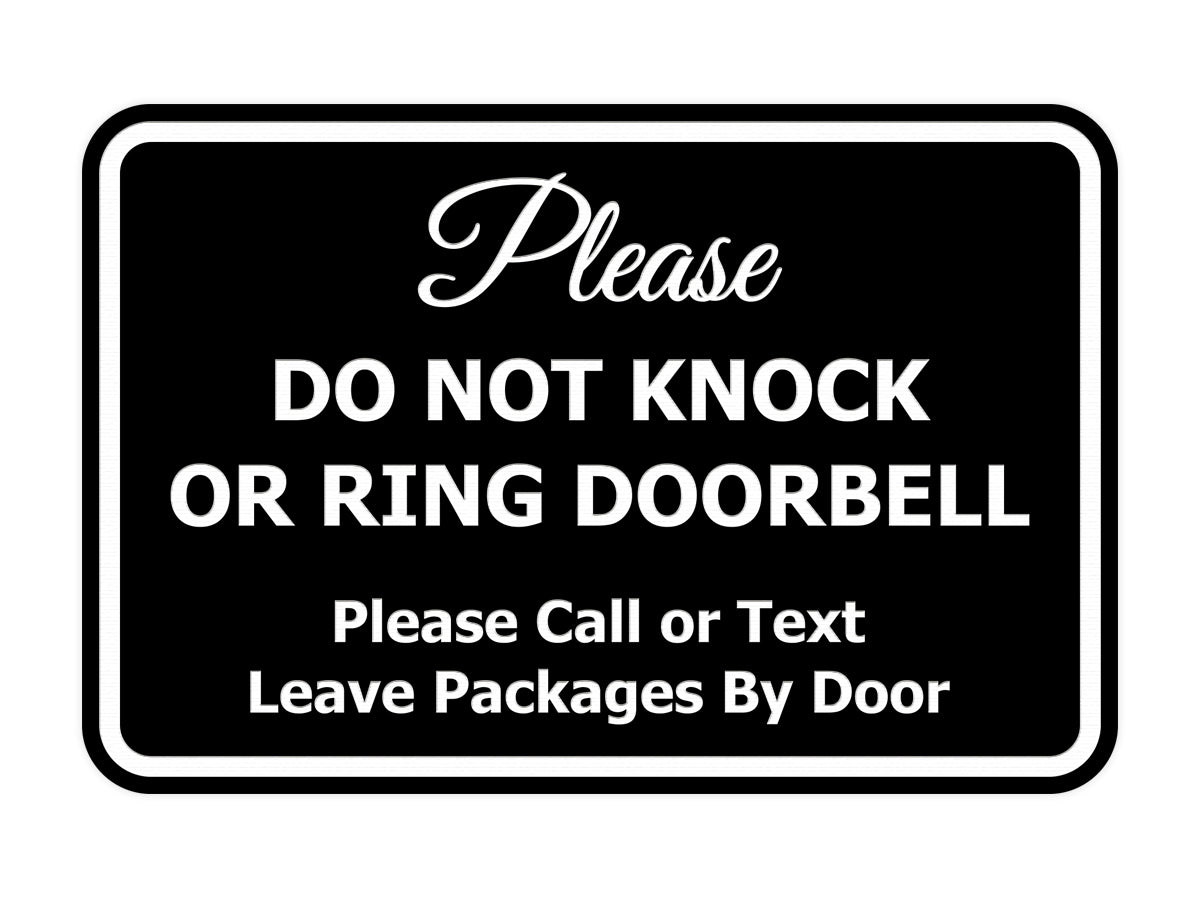Signs ByLITA Classic Framed DO NOT KNOCK OR RING DOORBELL
