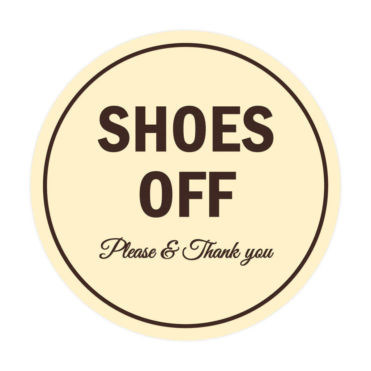 Signs ByLITA Circle Shoes off Please Thank you Sign