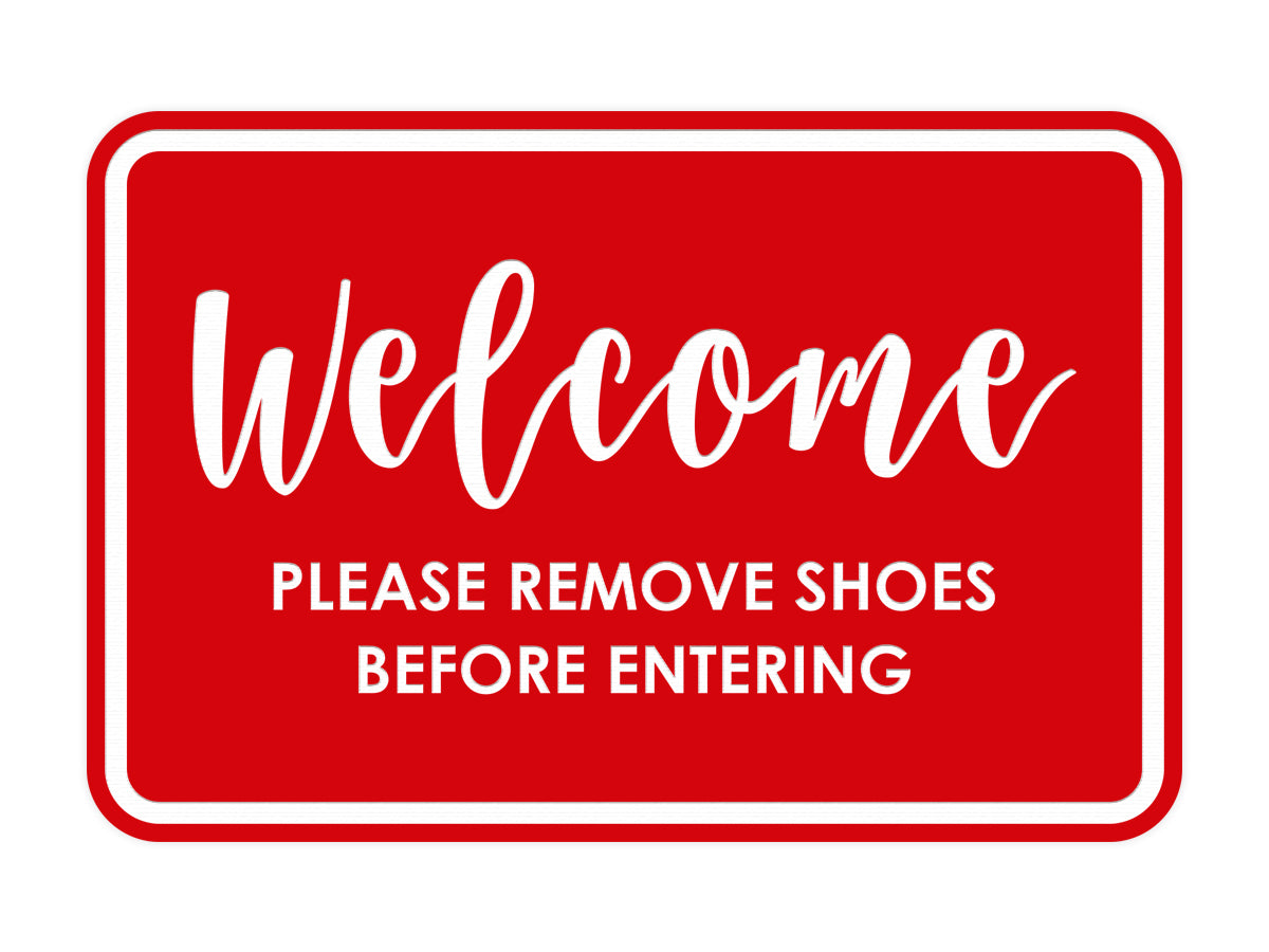 Signs ByLITA Classic Framed Welcome please remove shoes before entering