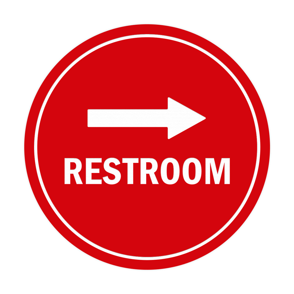 Signs ByLITA Circle Restroom Right Arrow Sign