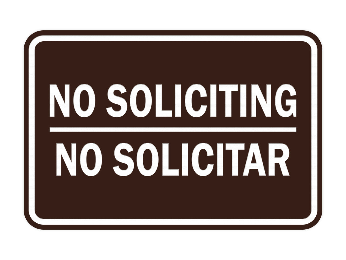 Signs ByLITA Classic Framed No Soliciting No Solicitar Sign