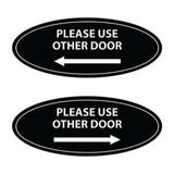 Oval Please Use Other Door Sign Set