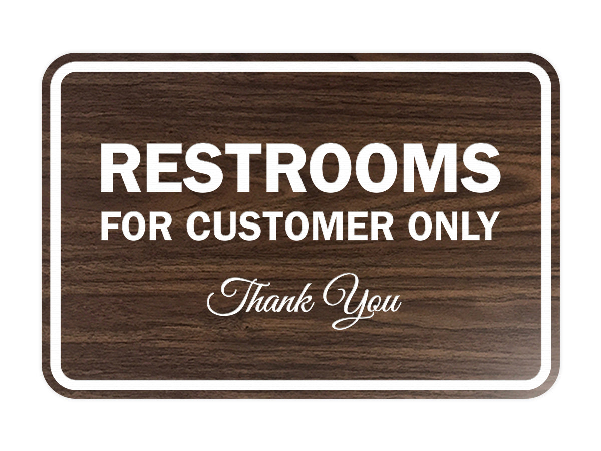 Signs ByLITA Classic Framed Restroom for customers Sign
