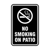 Portrait Round No Smoking On Patio Sign