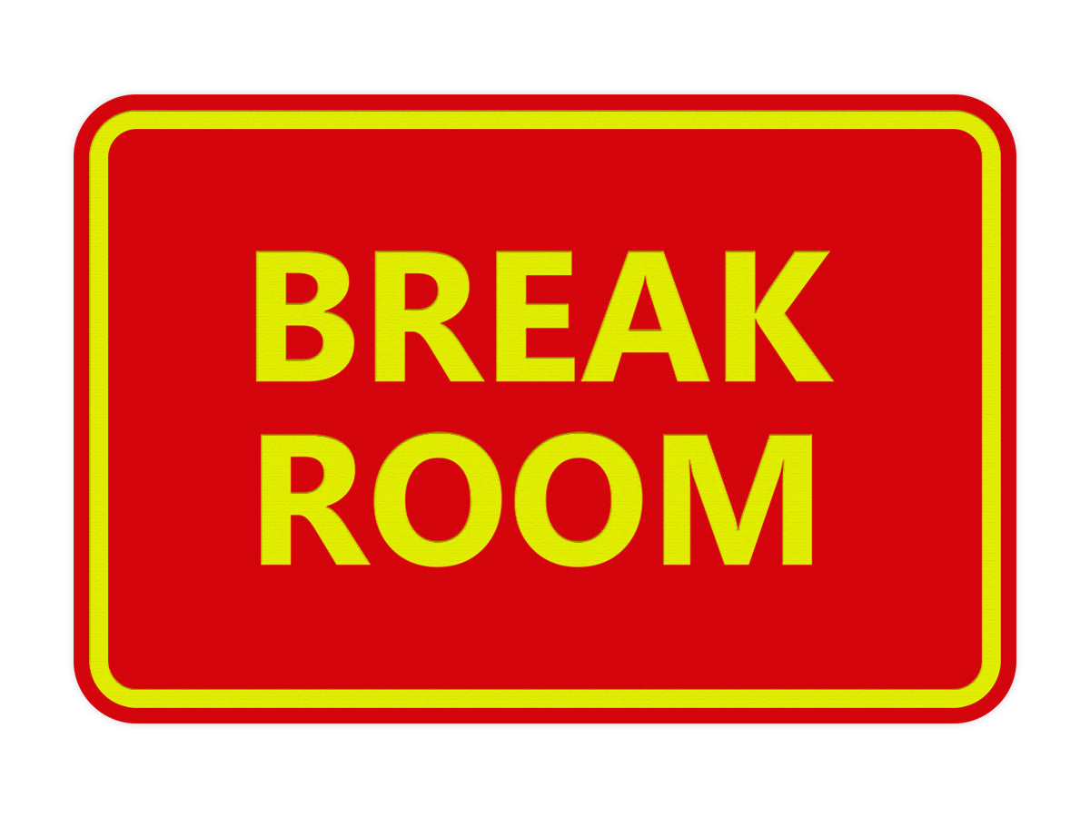 Signs ByLITA Classic Framed Break Room Sign