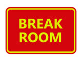 Signs ByLITA Classic Framed Break Room Sign
