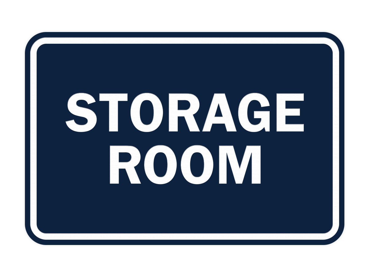 Navy Blue / White Signs ByLITA Classic Framed Storage Room Sign