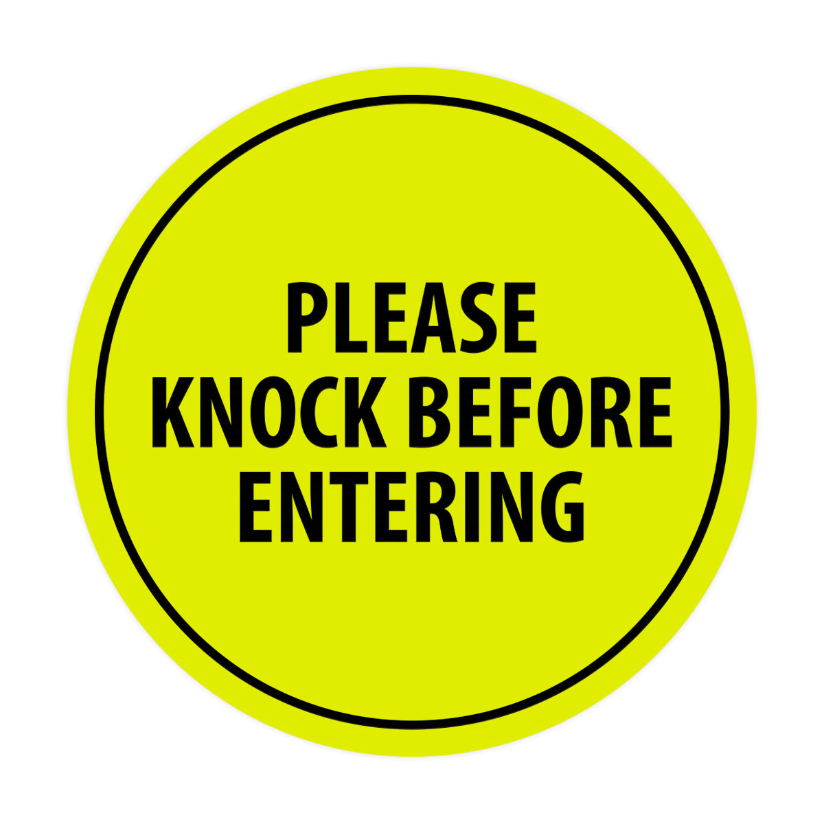 Signs ByLITA Circle Please Knock Before Entering Sign
