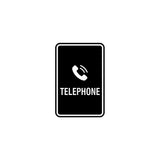 Portrait Round Telephone Sign With Adhesive Tape