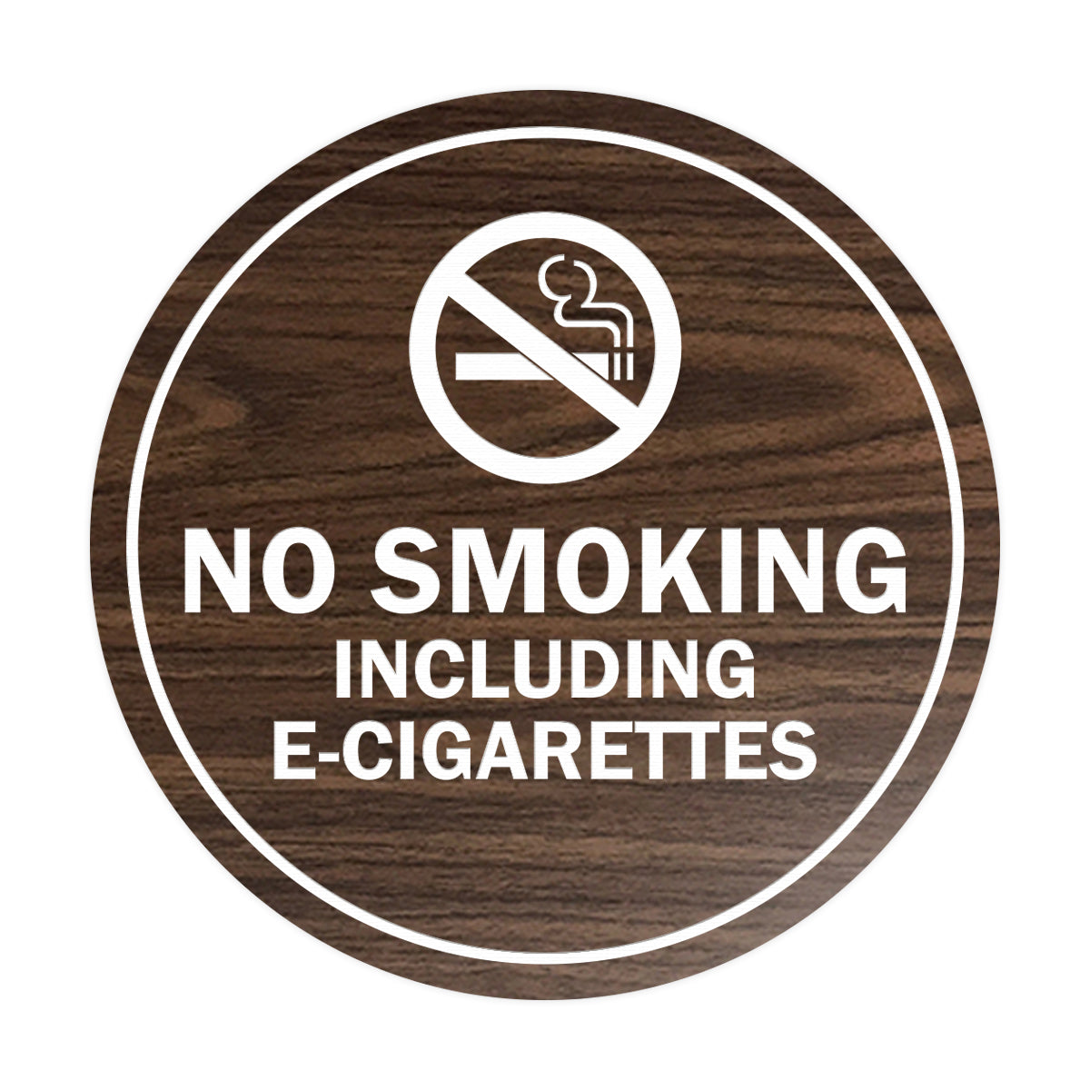 Signs ByLITA Circle No Smoking Including E-Cigarettes Sign