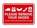 Signs ByLITA Classic Framed Please Remove Your Shoes Sign