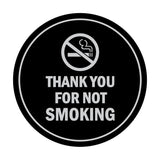 Signs ByLITA Circle Thank you for not smoking Sign with Adhesive Tape, Mounts On Any Surface, Weather Resistant, Indoor/Outdoor Use