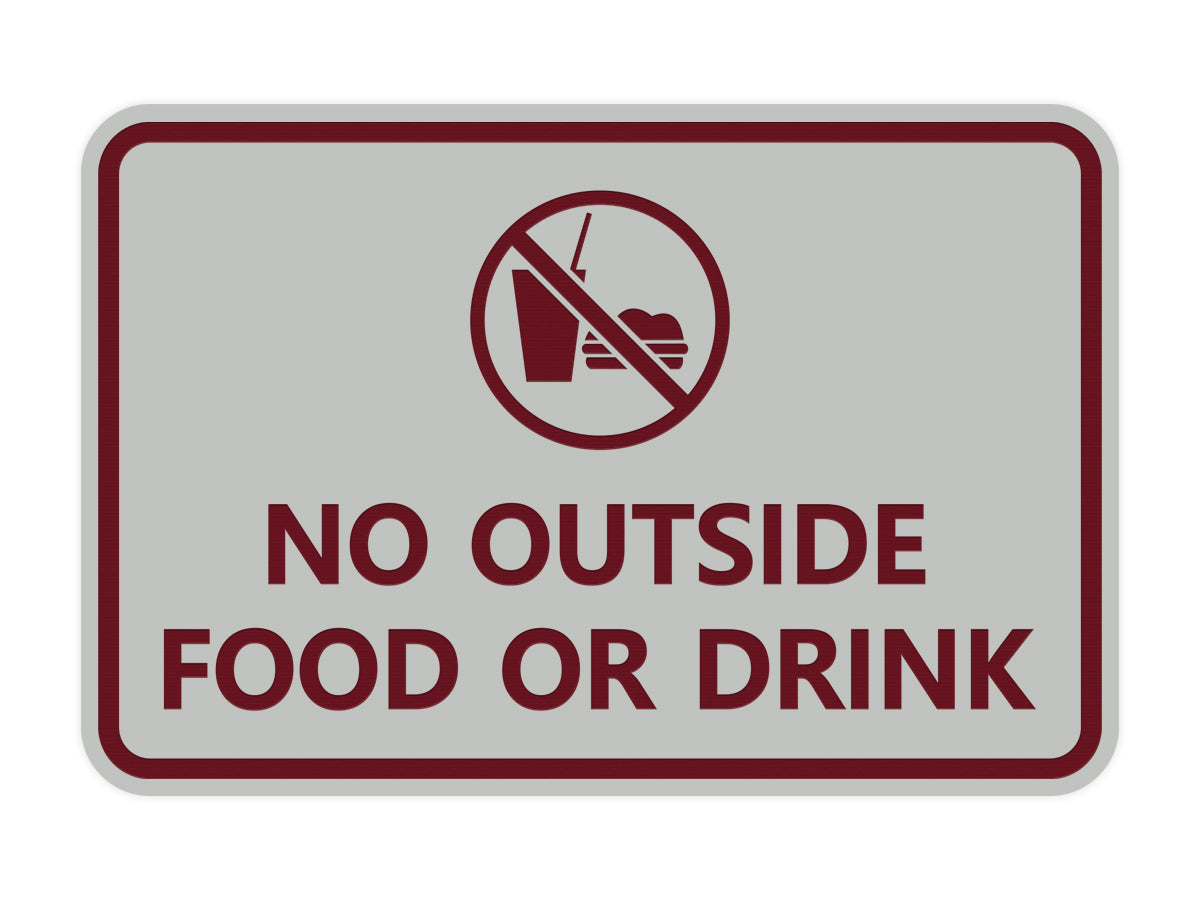 Signs ByLITA Classic Framed No outside food or drink Sign