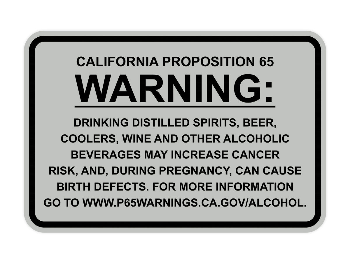 Signs ByLITA Classic Framed California Proposition 65 Sign Alcoholic Beverages