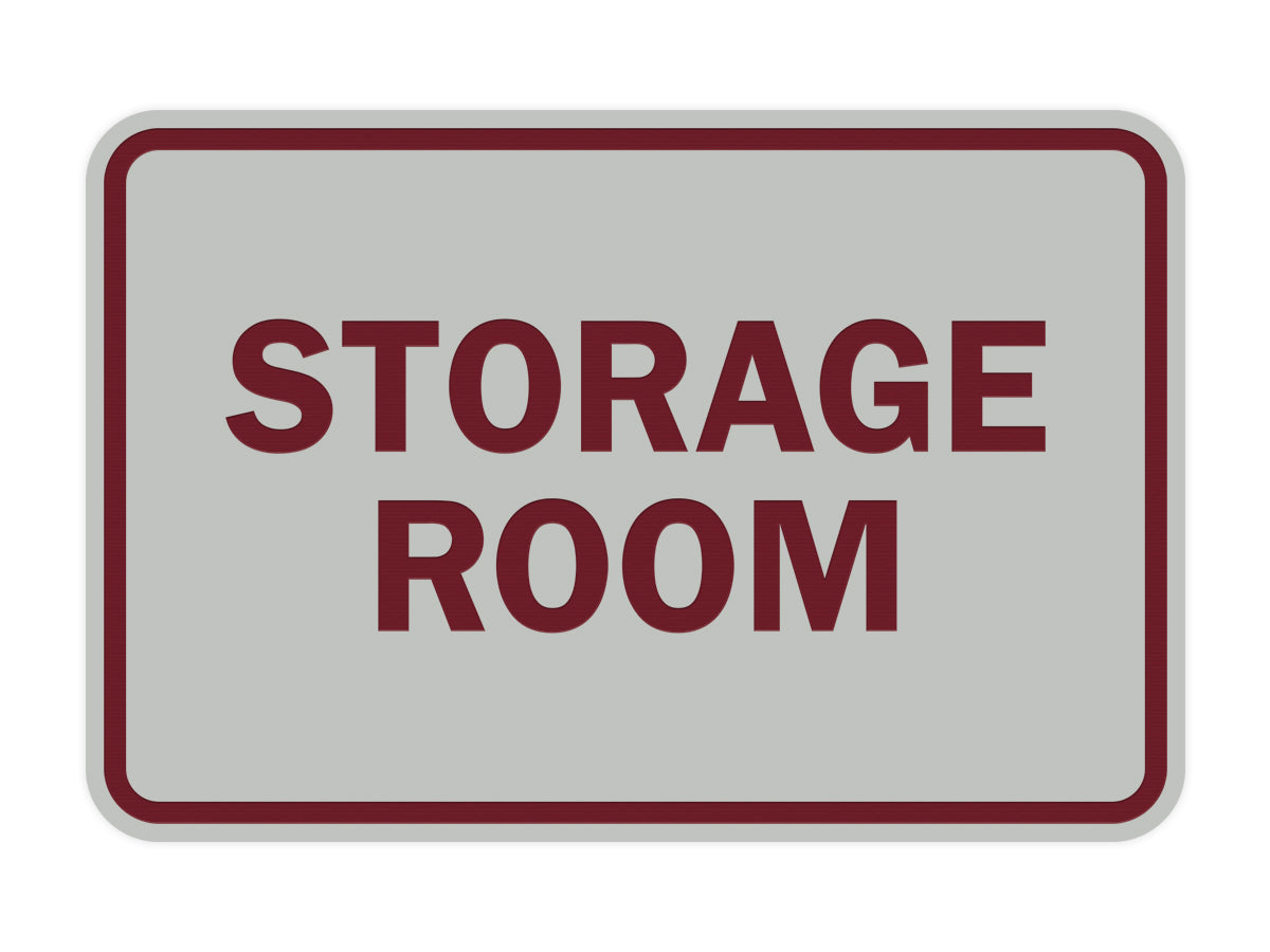 Light Grey / Burgundy Signs ByLITA Classic Framed Storage Room Sign