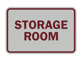 Light Grey / Burgundy Signs ByLITA Classic Framed Storage Room Sign
