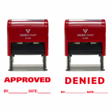 Red APPROVED / DENIED By Date Self Inking Rubber Stamp