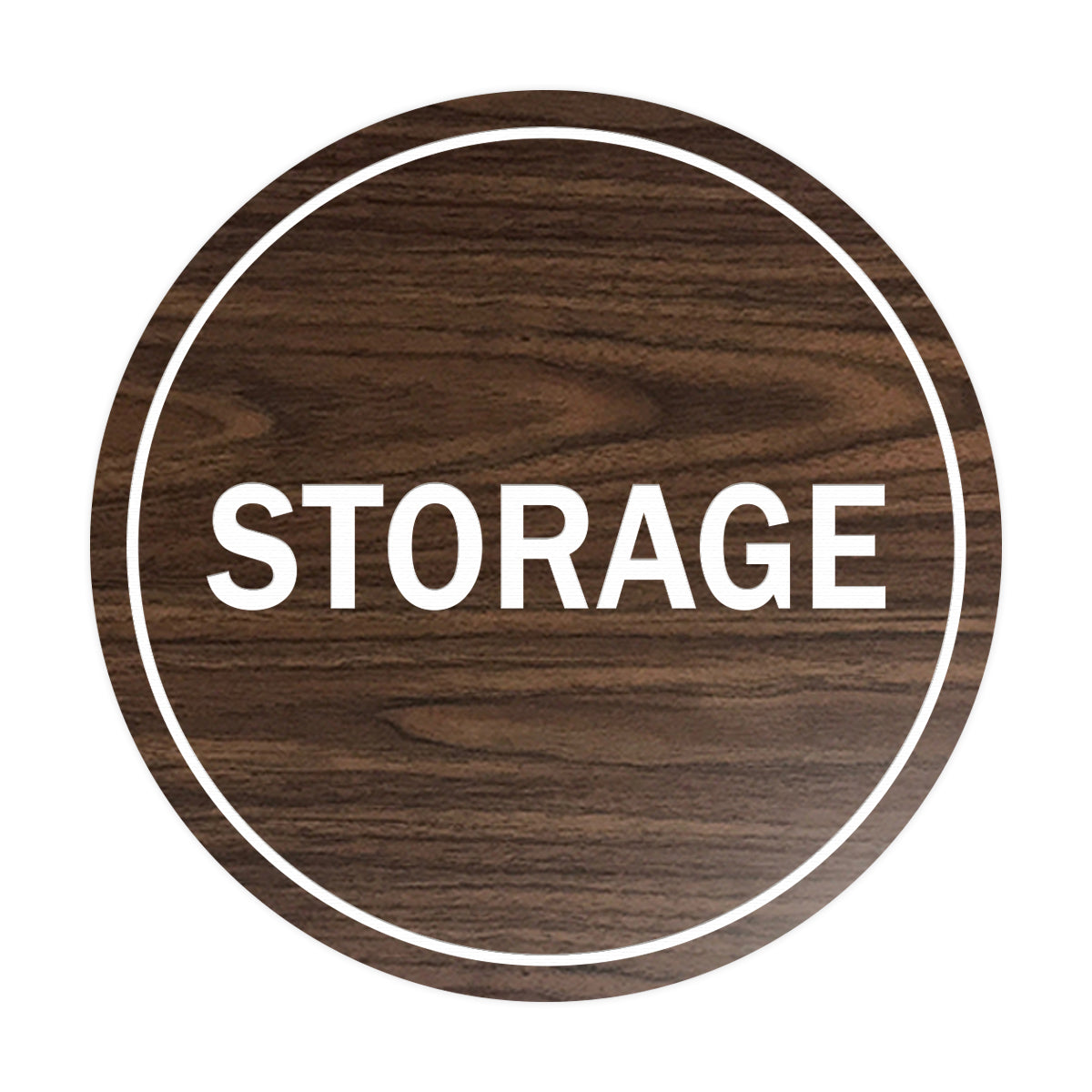 Walnut Signs ByLITA Circle Storage Sign