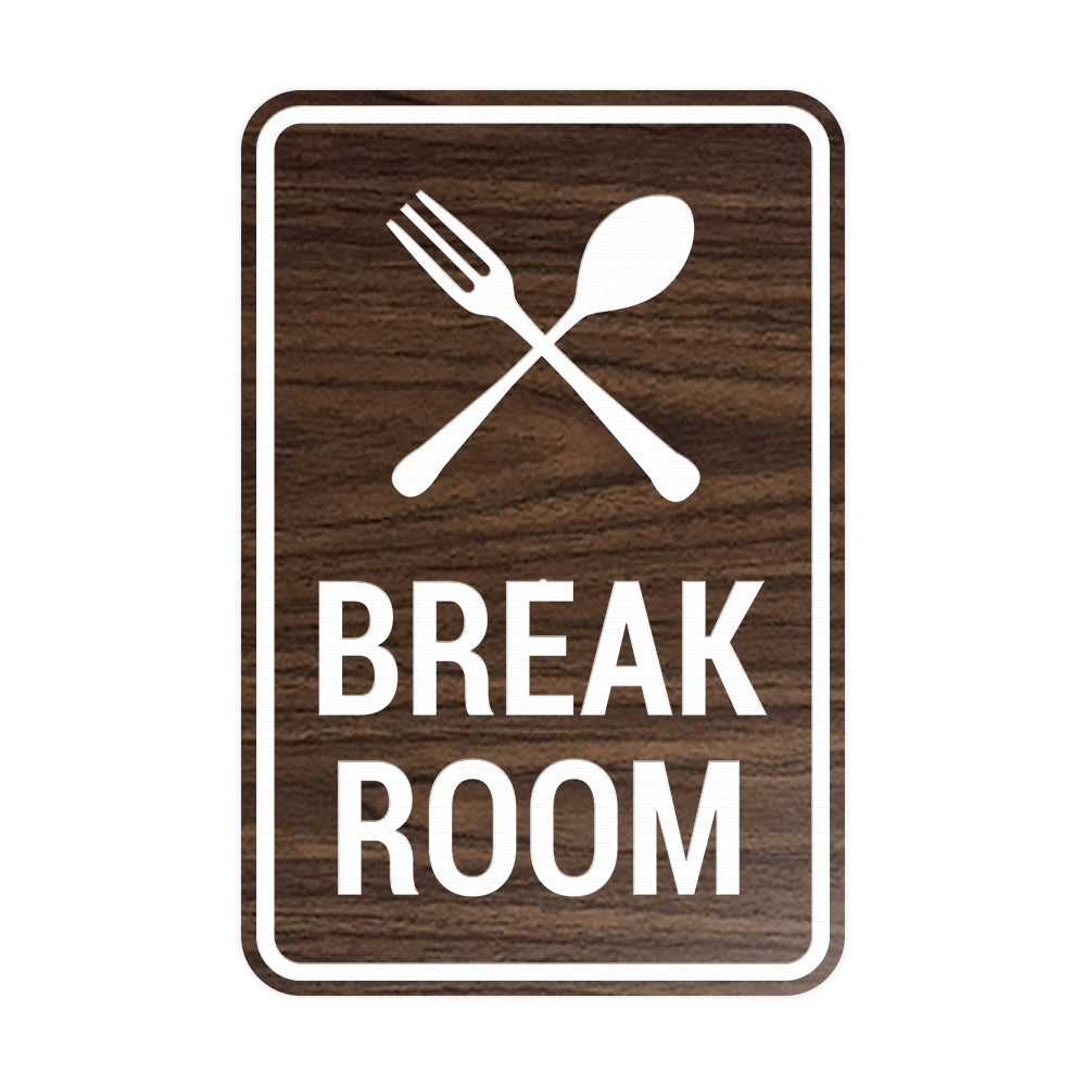 Portrait Round Break Room Sign