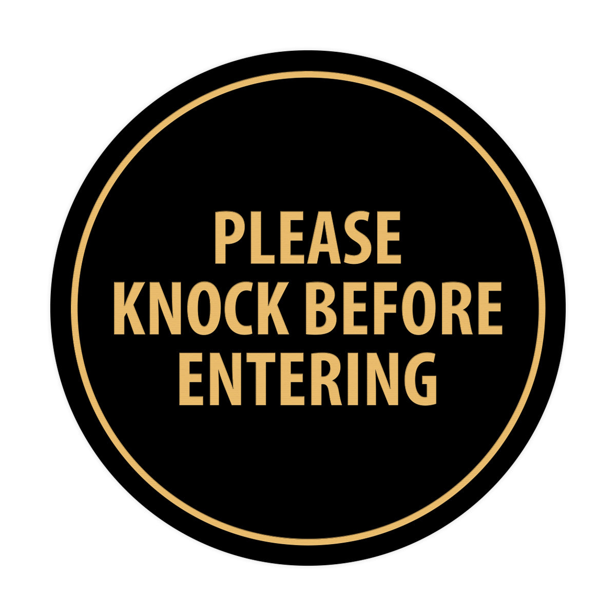 Signs ByLITA Circle Please Knock Before Entering Sign