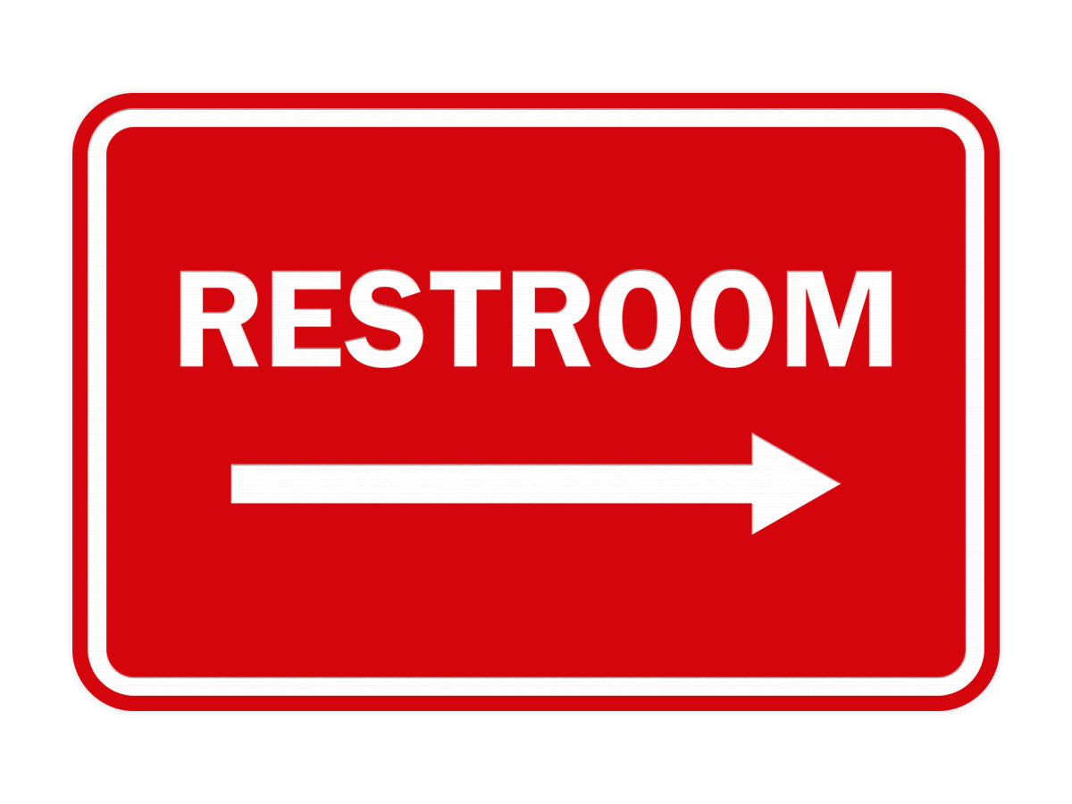 Signs ByLITA Classic Framed Restroom Directional Right Arrow