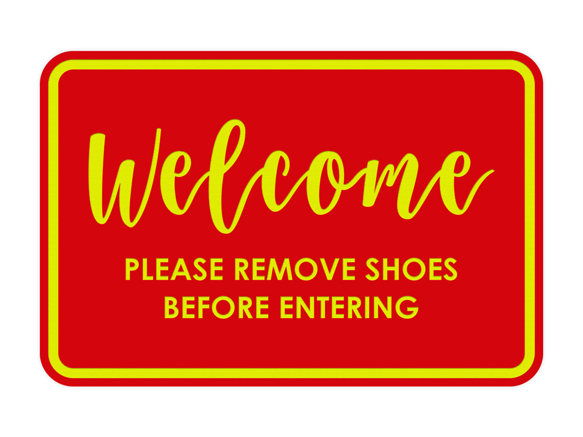 Signs ByLITA Classic Framed Welcome please remove shoes before entering
