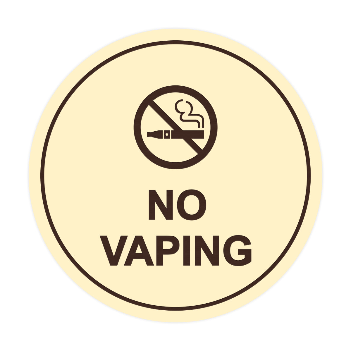 Signs ByLITA Circle No Vaping Sign