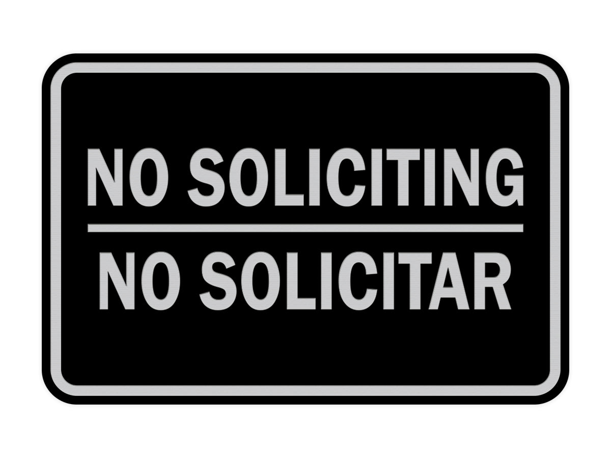 Signs ByLITA Classic Framed No Soliciting No Solicitar Sign
