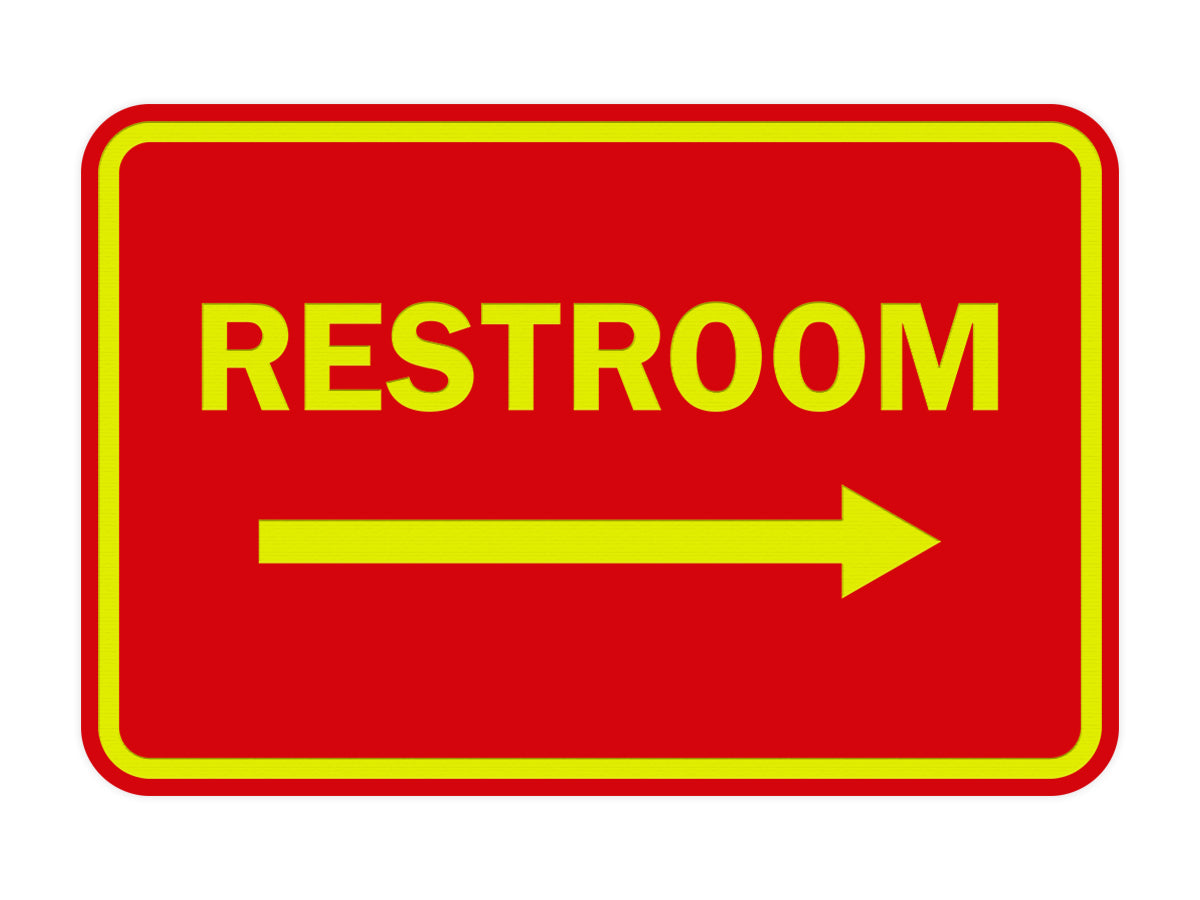 Signs ByLITA Classic Framed Restroom Directional Right Arrow