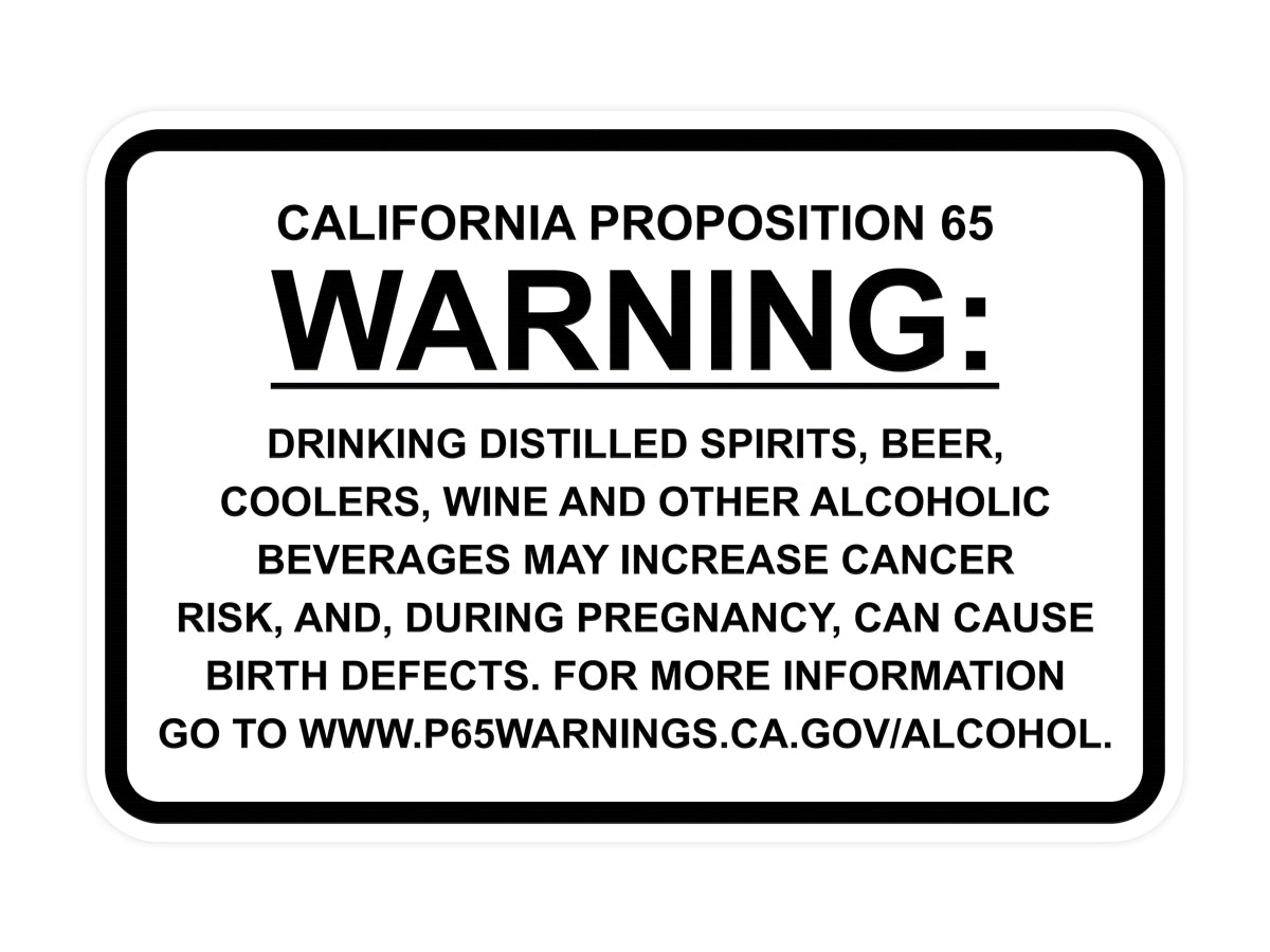 Signs ByLITA Classic Framed California Proposition 65 Sign Alcoholic Beverages