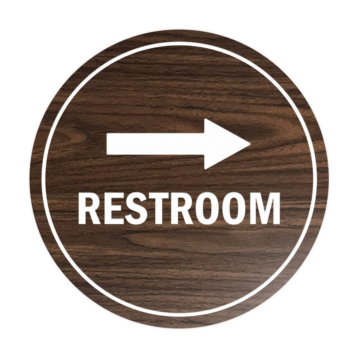 Signs ByLITA Circle Restroom Right Arrow Sign