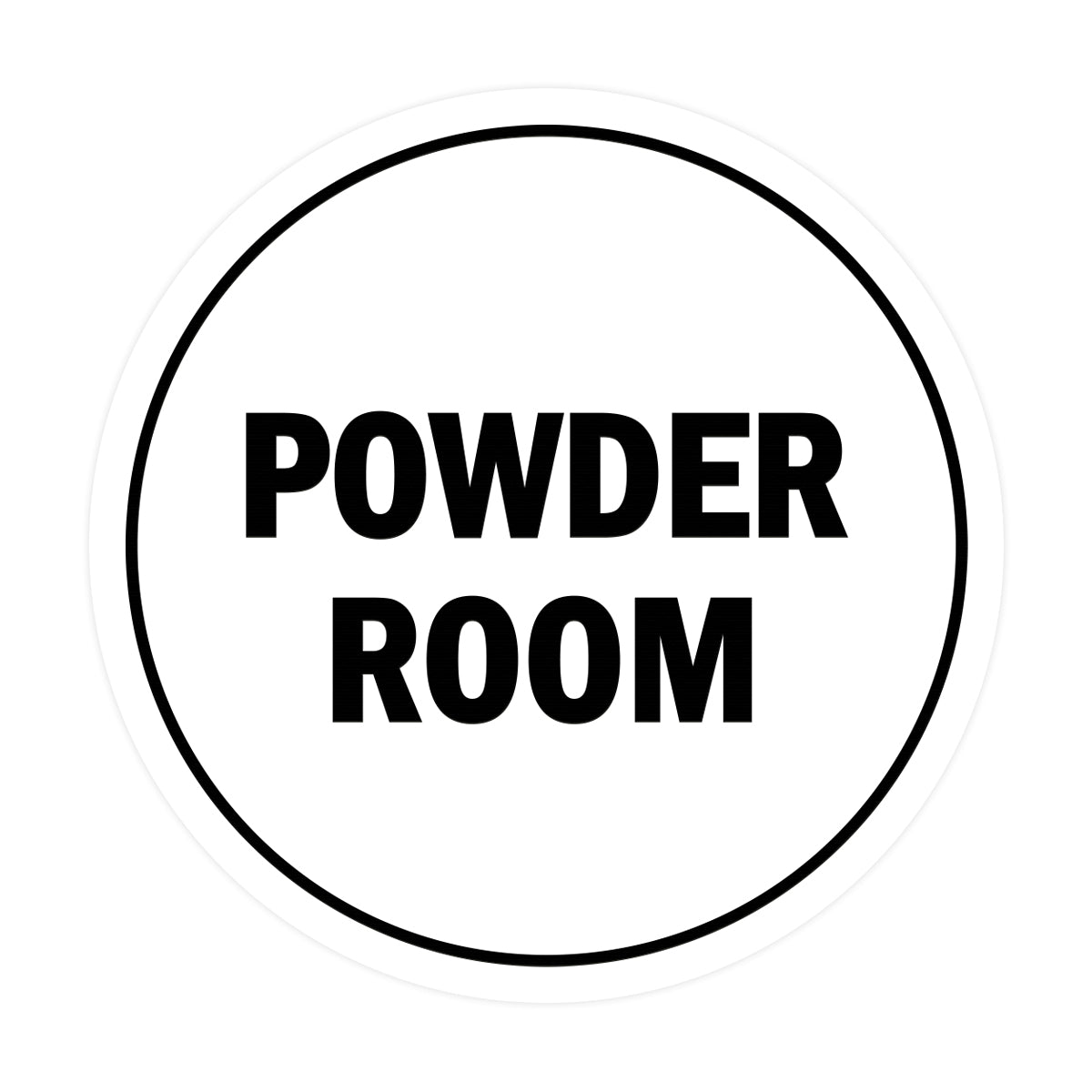 Signs ByLITA Circle Powder Room Sign