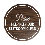 Signs ByLITA Circle Please Help Keep Our Restroom Clean Sign